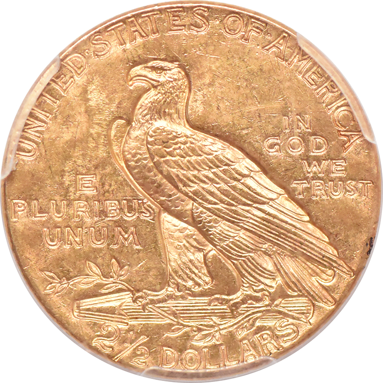 1929 Gold $2.50 PCGS, MS-62