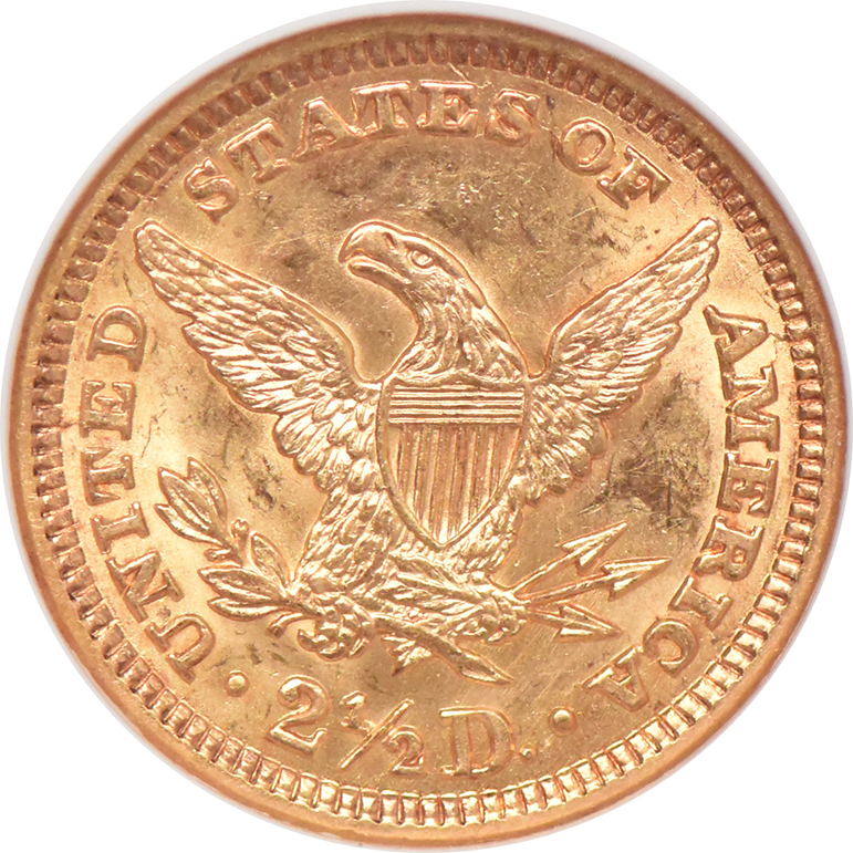 1907 Gold $2.50 NGC, MS-61