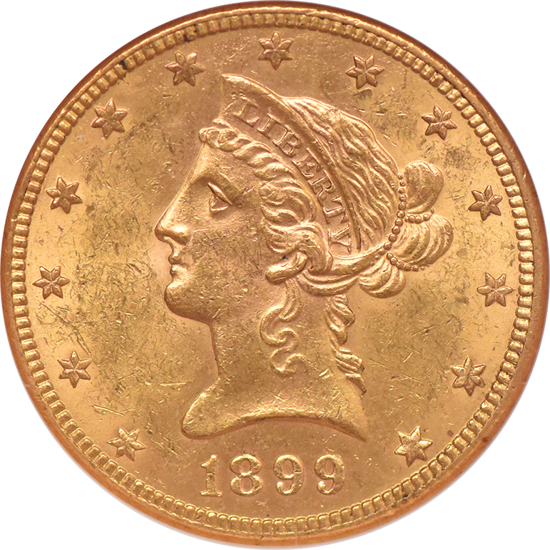 1899-S Gold $10 NGC, MS-62
