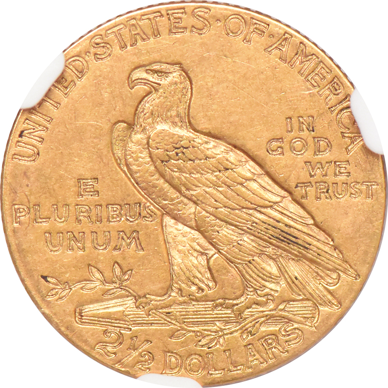 1911 Gold $2.50 NGC, AU-58