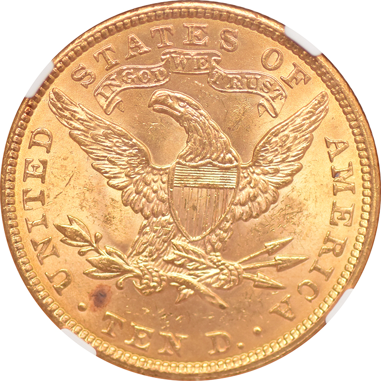 1907 Gold $10 LIBERTY NGC, MS-62