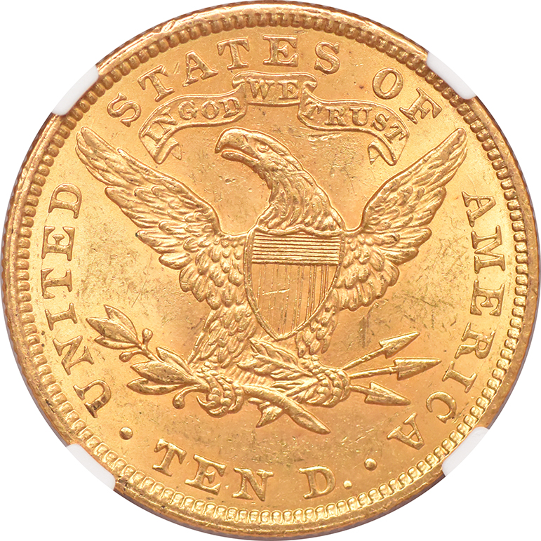 1907 Gold $10 LIBERTY NGC, MS-62