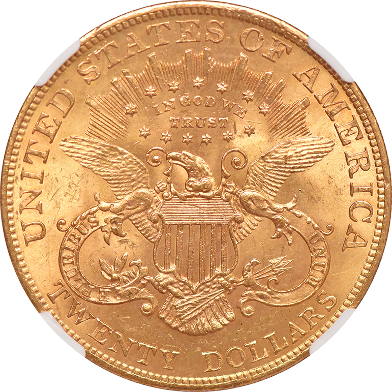 1904 Gold $20 NGC, MS-63