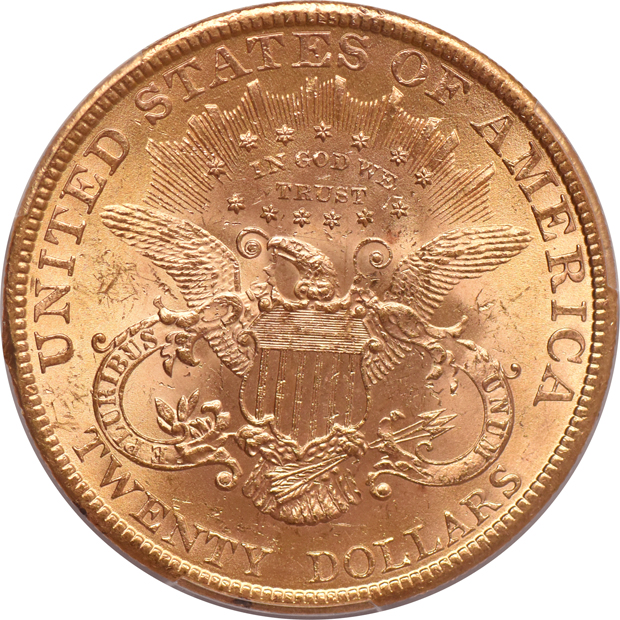1900 Gold $20 PCGS, MS-63