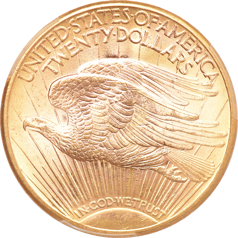 1923-D Gold $20 PCGS, MS-64