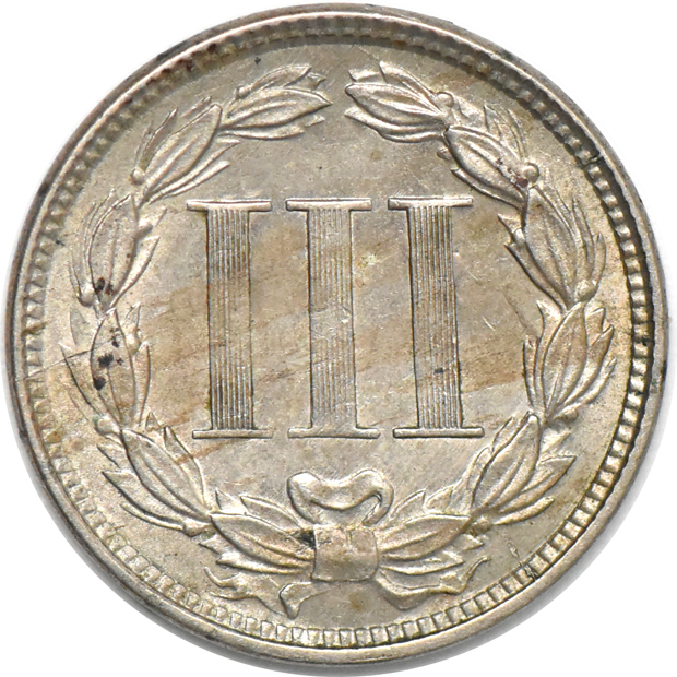 1865 Nickel Three-Cent Piece, MS-63