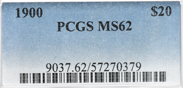 1900 Gold $20 PCGS, MS-62