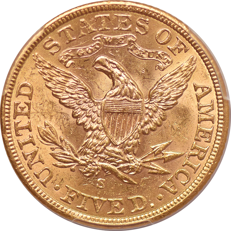 1901-S Gold $5 PCGS, MS-63