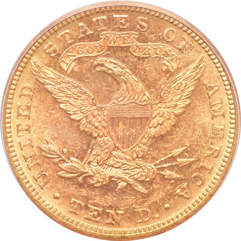 1881 Gold $10 PCGS, MS-63
