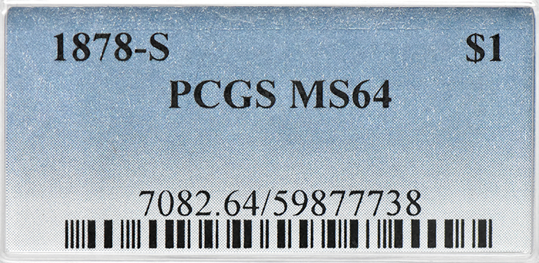 1878-S Silver Dollar PCGS, MS-64