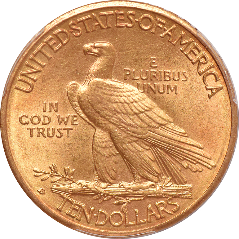 1910-D Gold $10 PCGS, AU-58