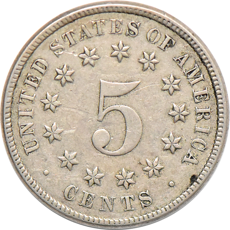 1876 Nickel, VF-35