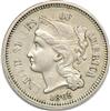 1865 Nickel Three-Cent Piece, AU-58
