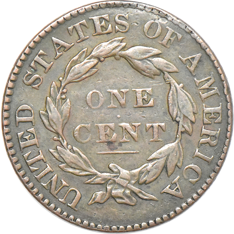 1828 Cent Large Narrow Date, VF-30