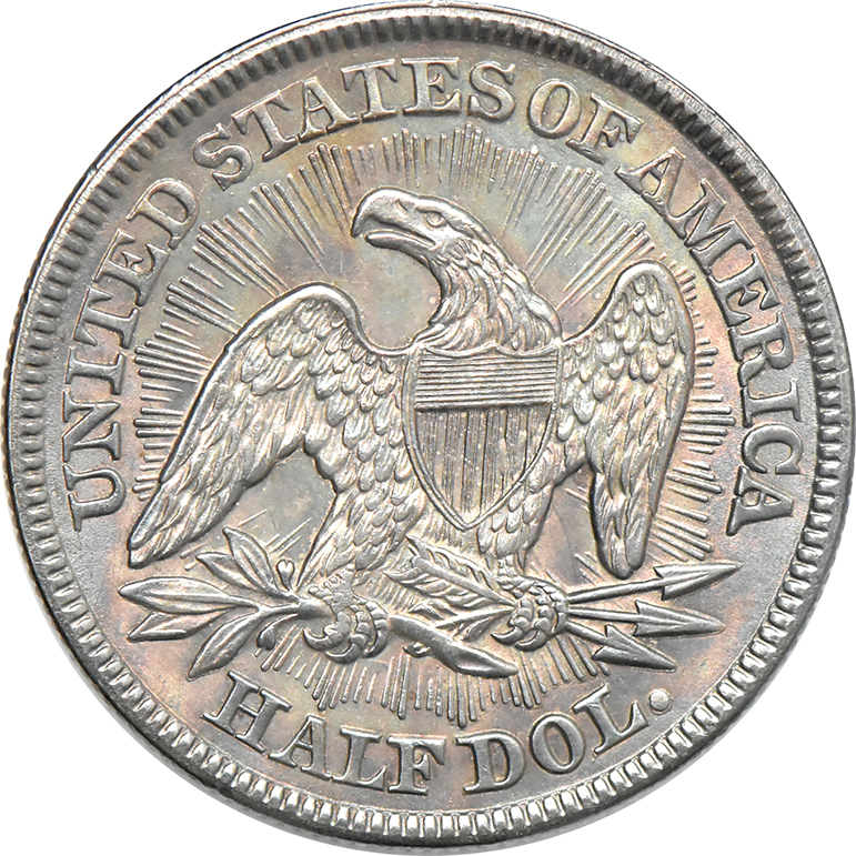 1853 Half Dollar Arrows And Rays, MS-60 +