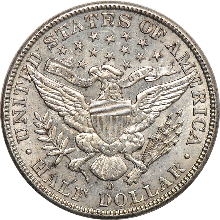 1907-O Half Dollar, MS-60 +/Light Clean