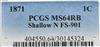 1871 Cent Shallow, N FS-901 PCGS, MS-64 RB
