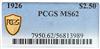 1926 Gold $2.50 PCGS, MS-62