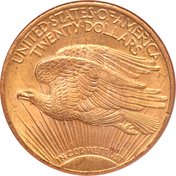 1924 Gold $20 NGC, MS-65