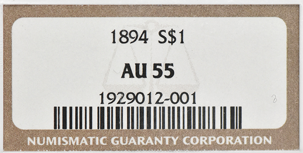 1894 Silver Dollar NGC, AU-55