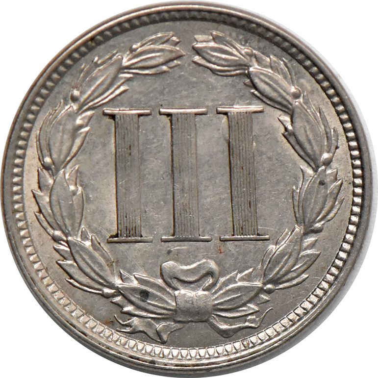 1869 Nickel Three-Cent Piece, MS-63