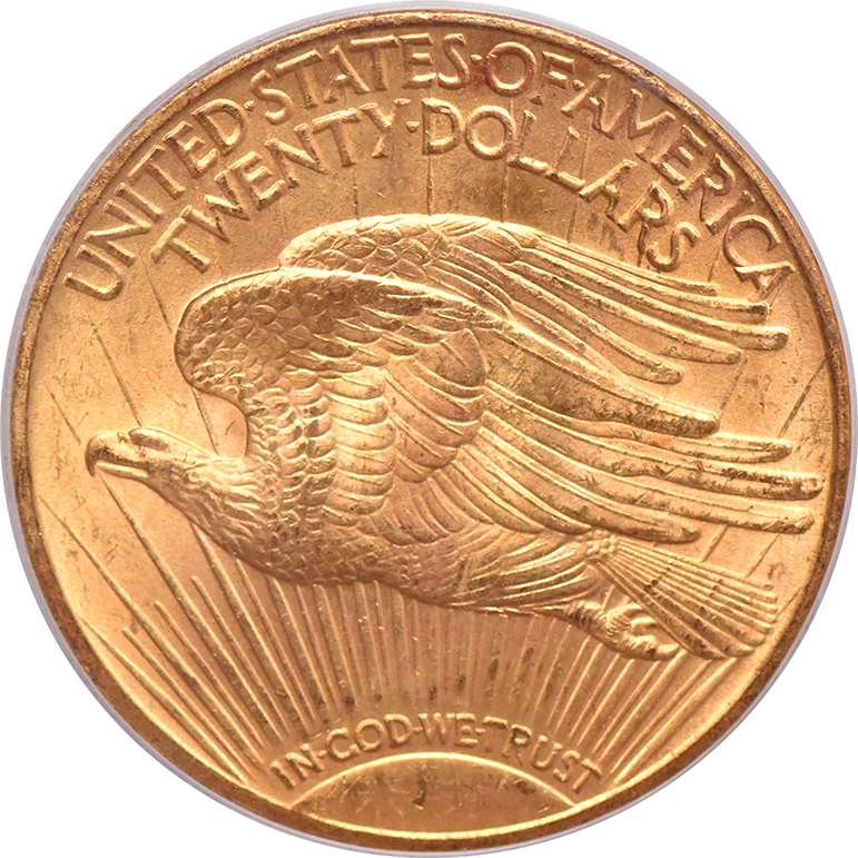 1914-S Gold $20 PCGS, MS-65