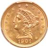 1901 Gold $2.50 PCGS, MS-62