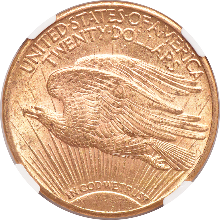1925 Gold $20 NGC, MS-62