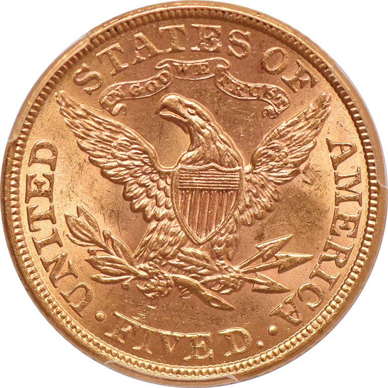 1900 Gold $5 PCGS, MS-63