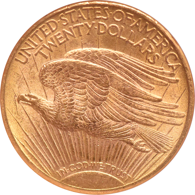 1924 Gold $20 NGC, MS-61