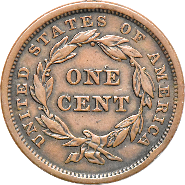 1842 Cent Large Date, XF-40 +