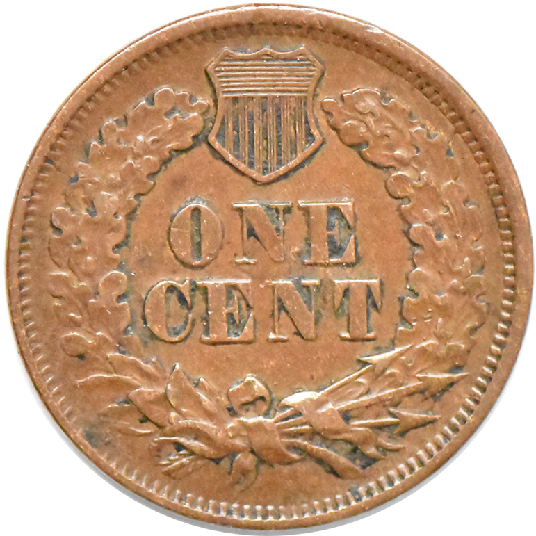 1866 Cent, AU-53