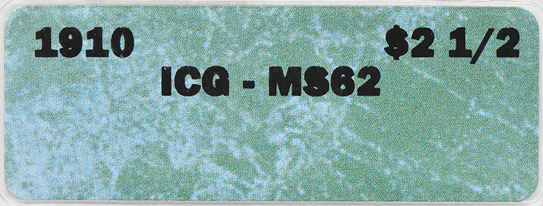 1910 Gold $2.50 ICG, MS-62
