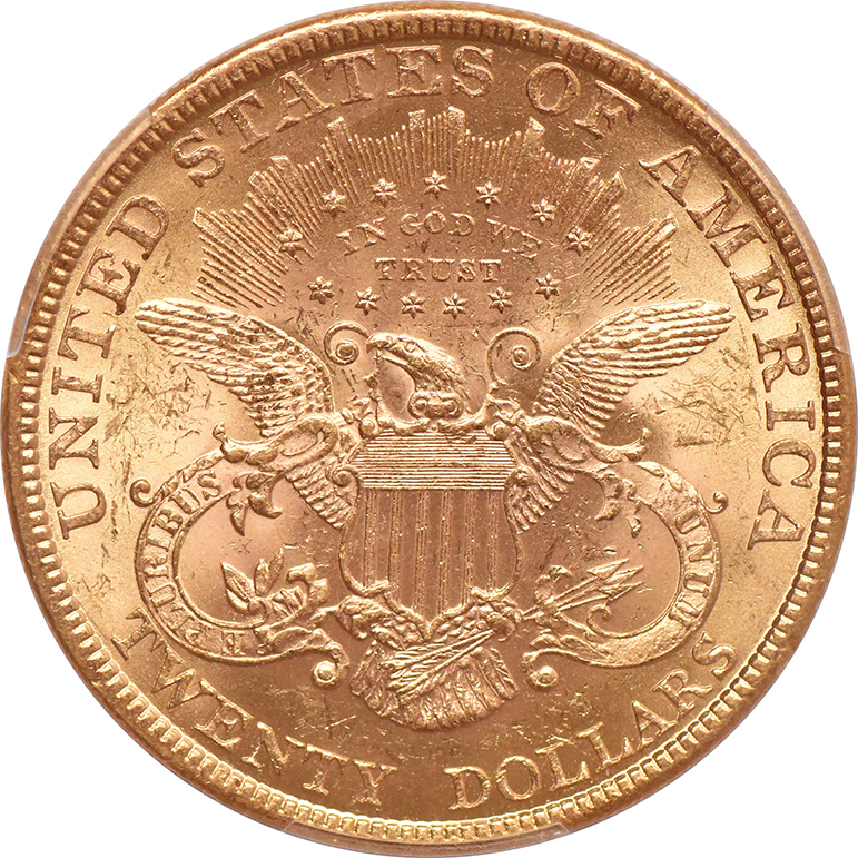 1895 Gold $20 PCGS, MS-61