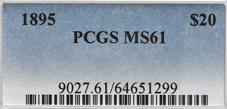 1895 Gold $20 PCGS, MS-61