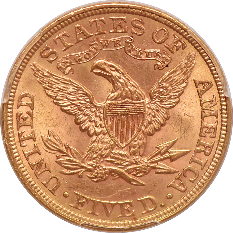 1900 Gold $5 PCGS, MS-64