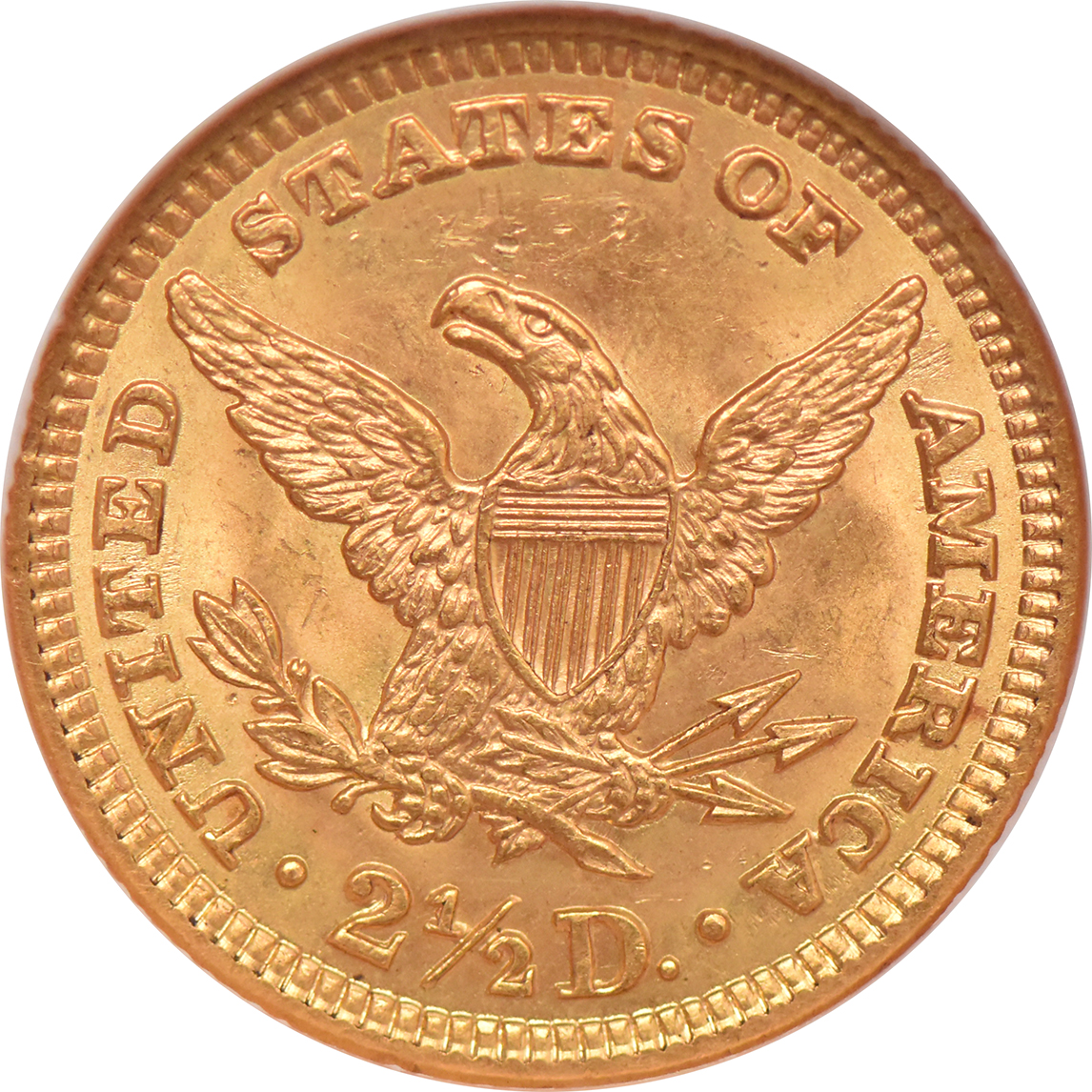 1907 Gold $2.50 NGC, MS-63