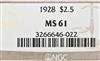 1928 Gold $2.50 NGC, MS-61
