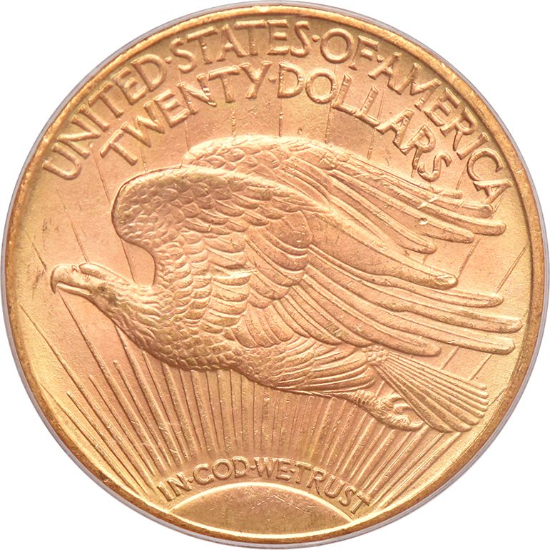 1910-D Gold $20 PCGS, MS-62