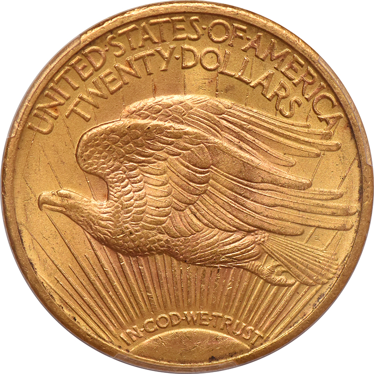 1922 Gold $20 PCGS, MS-63