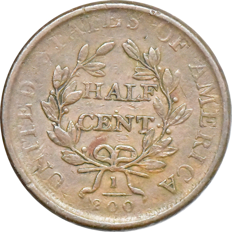 1807 Half Cent, VF-30