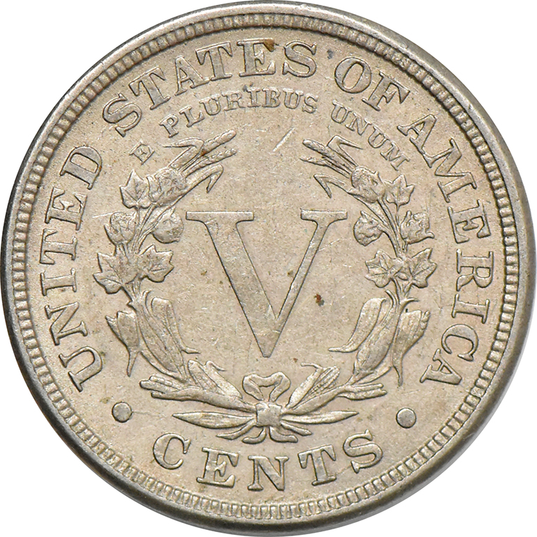 1884 Nickel, AU-55