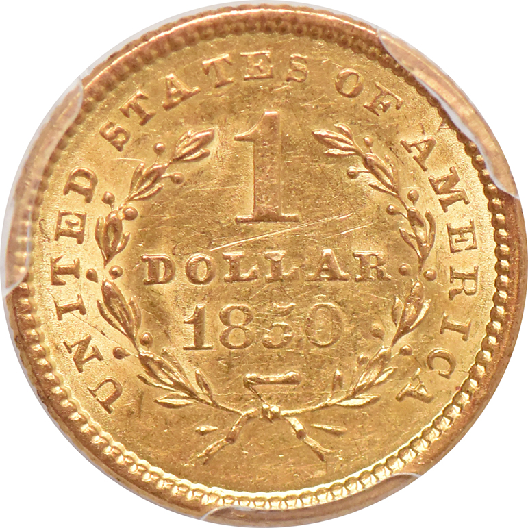 1850 Gold Dollar PCGS, AU-55