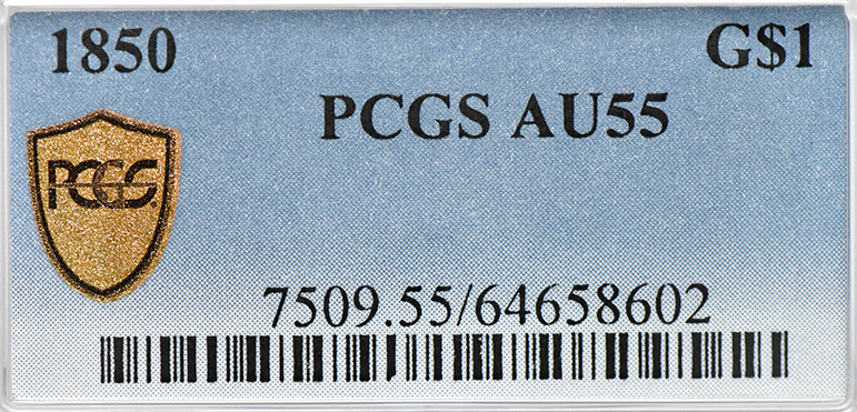1850 Gold Dollar PCGS, AU-55