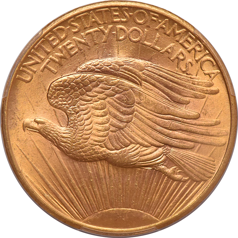 1908 Gold $20 NO MOTTO PCGS, MS-64