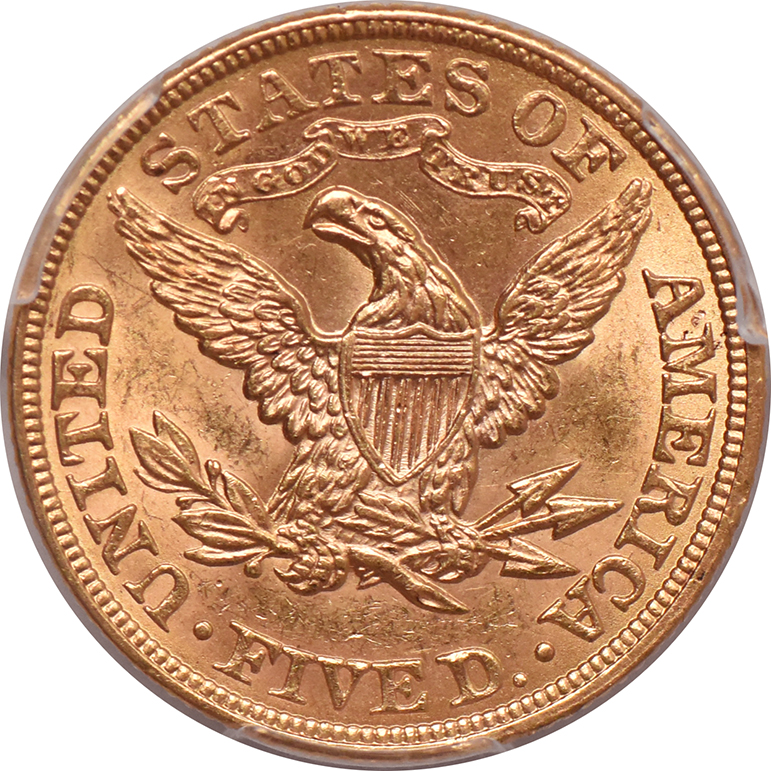 1900 Gold $5 PCGS, MS-62