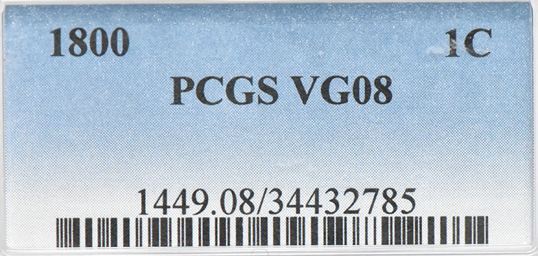 1800 Draped Bust Large Cent PCGS, VG-8 BN