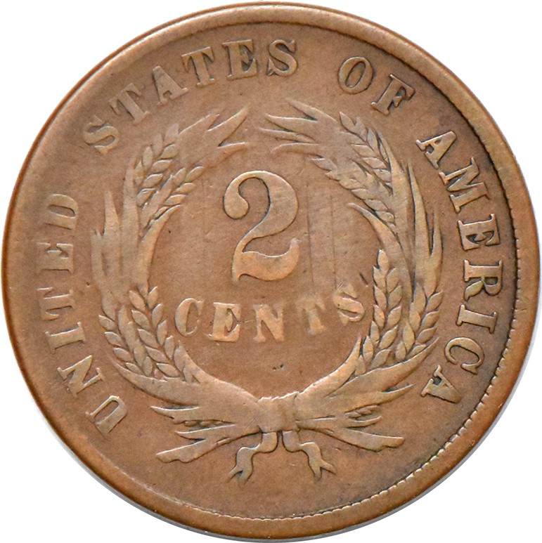 1864 Two-Cent Small Motto, F