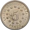 1868 Nickel, MS-62 +