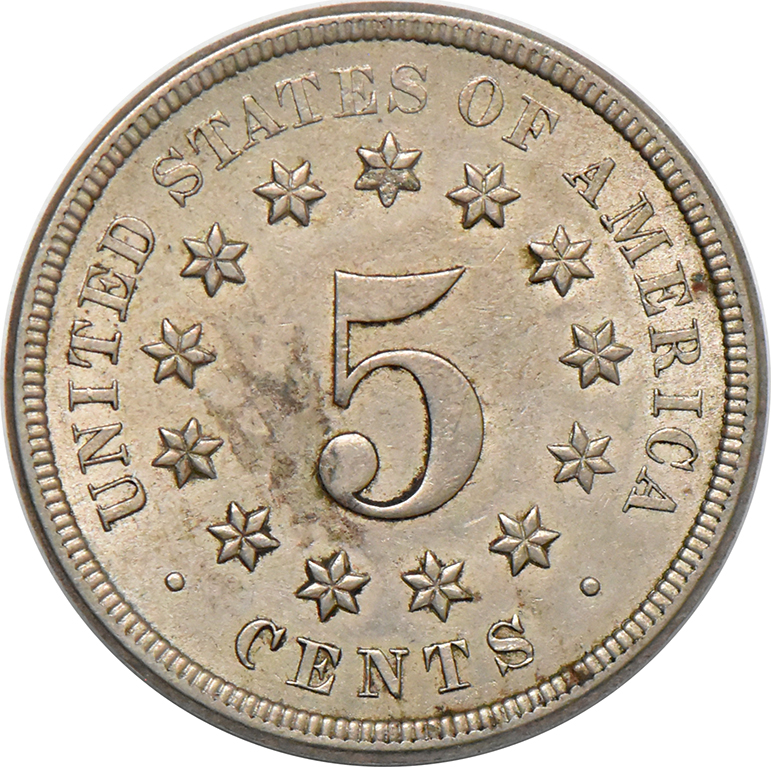 1868 Nickel, MS-62 +